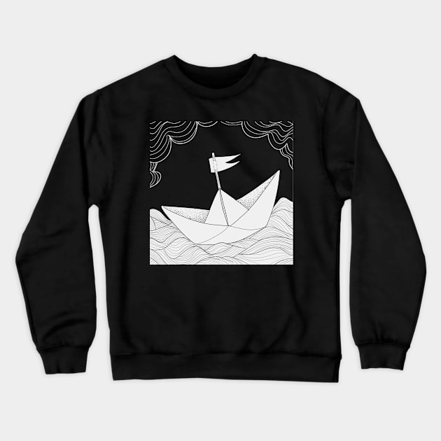 Paperboat Crewneck Sweatshirt by Strzmarta